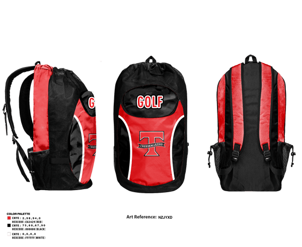 Gear Bag, Tillamook High School Golf, Golf, Teamtime, Team time, sublimation, custom sports apparel, team uniforms, spirit wear, spiritwear, sports uniforms, custom shirts, team store, custom team store, fundraiser sports, apparel fundraiser