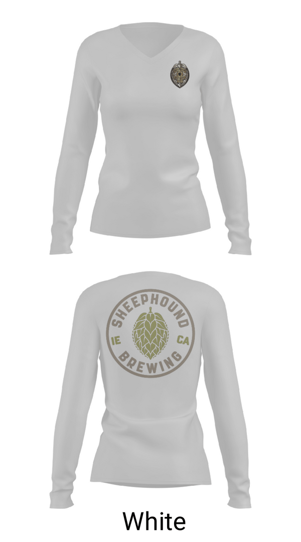 Womens Long Sleeve Vneck Shirt, Sheephound Brewing, , Teamtime, Team time, sublimation, custom sports apparel, team uniforms, spirit wear, spiritwear, sports uniforms, custom shirts, team store, custom team store, fundraiser sports, apparel fundraiser