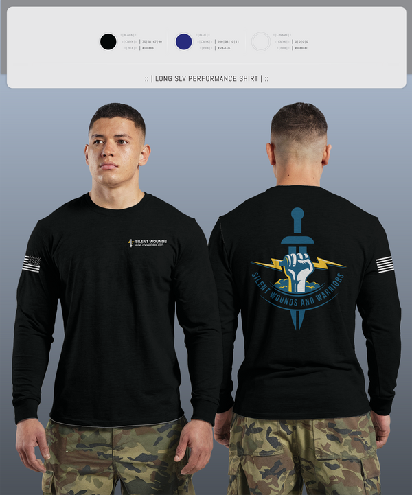 Long Sleeve Performance Shirt, Silent Wounds and Warriors Foundation, , Teamtime, Team time, sublimation, custom sports apparel, team uniforms, spirit wear, spiritwear, sports uniforms, custom shirts, team store, custom team store, fundraiser sports, apparel fundraiser