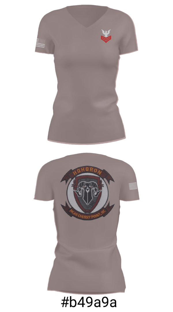 Women's Short Sleeve Vneck Shirt, MCAS CHERRY POINT. H&HS, Navy, Teamtime, Team time, sublimation, custom sports apparel, team uniforms, spirit wear, spiritwear, sports uniforms, custom shirts, team store, custom team store, fundraiser sports, apparel fundraiser