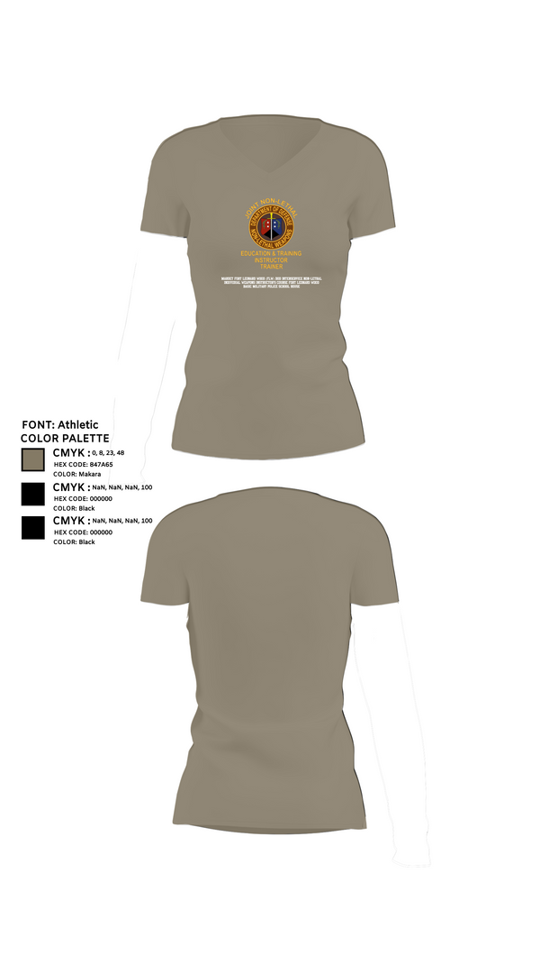 Womens Short Sleeve Vneck Shirt, MARDET Fort Leonard Wood (FLW) DoD Interservice Non-Lethal Individual Weapons Instructor's Course Fort Leonard Wood Basic Military Police School House, , Teamtime, Team time, sublimation, custom sports apparel, team uniforms, spirit wear, spiritwear, sports uniforms, custom shirts, team store, custom team store, fundraiser sports, apparel fundraiser