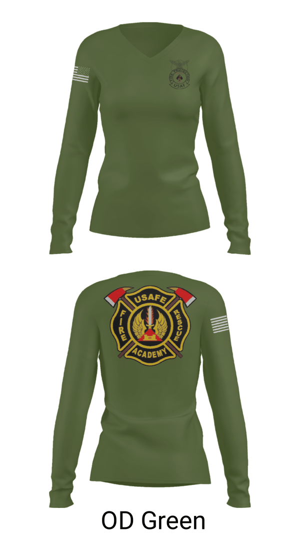 Women's Long Sleeve Vneck Shirt, 435th CTS, Air Force, Teamtime, Team time, sublimation, custom sports apparel, team uniforms, spirit wear, spiritwear, sports uniforms, custom shirts, team store, custom team store, fundraiser sports, apparel fundraiser
