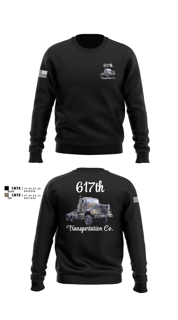 Crew Neck Sweatshirt, 617th Transportation Company, Army, Teamtime, Team time, sublimation, custom sports apparel, team uniforms, spirit wear, spiritwear, sports uniforms, custom shirts, team store, custom team store, fundraiser sports, apparel fundraiser