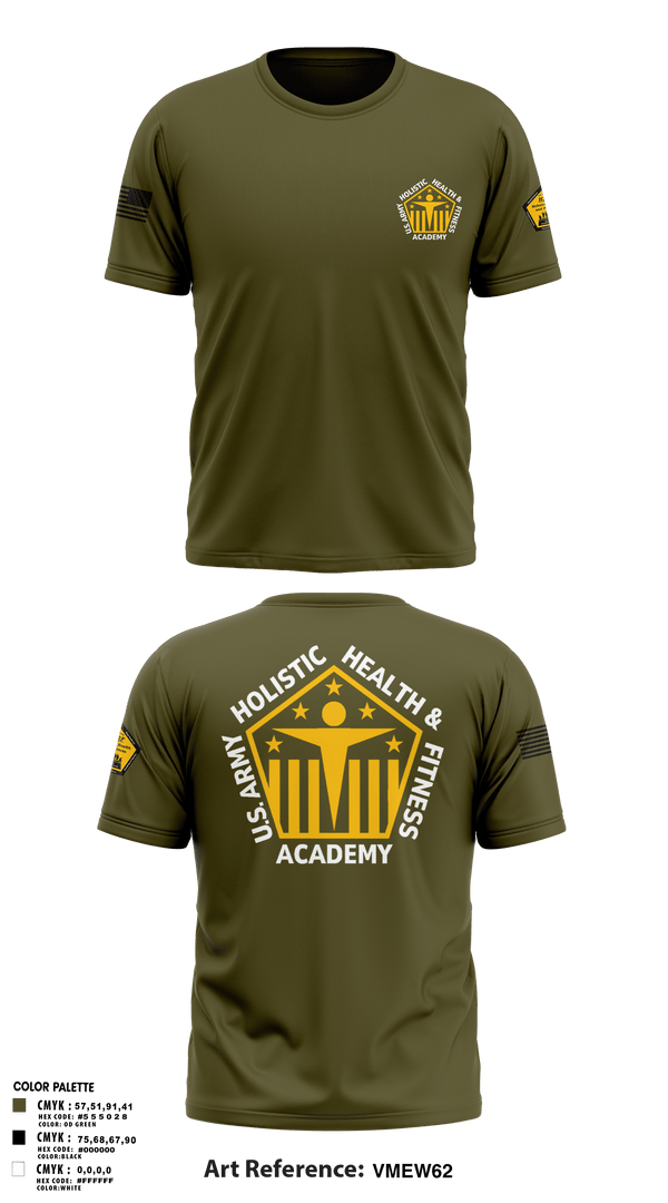 Short Sleeve Performance Shirt, U.S. Army Holistic Health & Fitness Academy, Army, Teamtime, Team time, sublimation, custom sports apparel, team uniforms, spirit wear, spiritwear, sports uniforms, custom shirts, team store, custom team store, fundraiser sports, apparel fundraiser