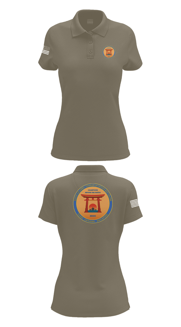 Womens Short Sleeve Performance Polo, 835th Transportation BN, Army, Teamtime, Team time, sublimation, custom sports apparel, team uniforms, spirit wear, spiritwear, sports uniforms, custom shirts, team store, custom team store, fundraiser sports, apparel fundraiser