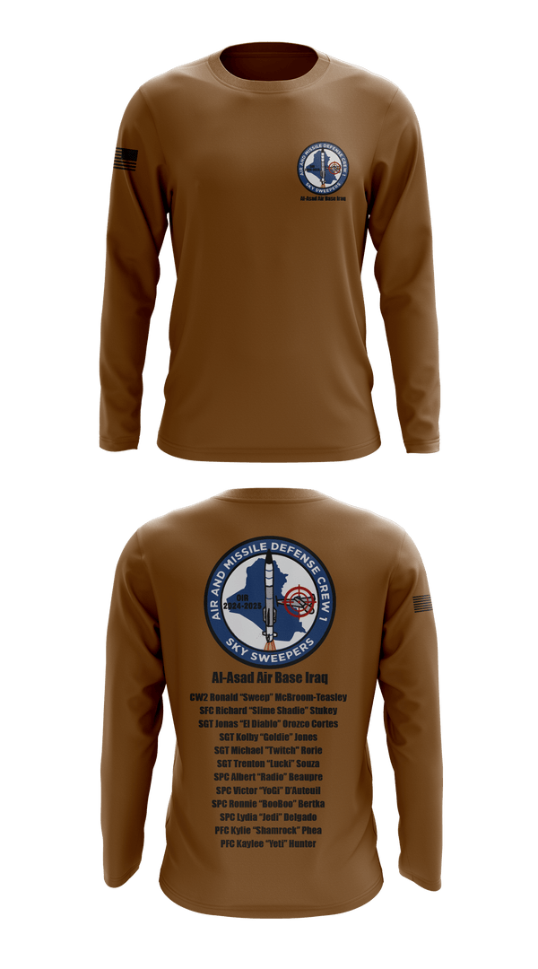 Long Sleeve Performance Shirt, Bravo Battery, 4th Battalion, 3rd Air Defense Artillery Regiment, Army, Teamtime, Team time, sublimation, custom sports apparel, team uniforms, spirit wear, spiritwear, sports uniforms, custom shirts, team store, custom team store, fundraiser sports, apparel fundraiser