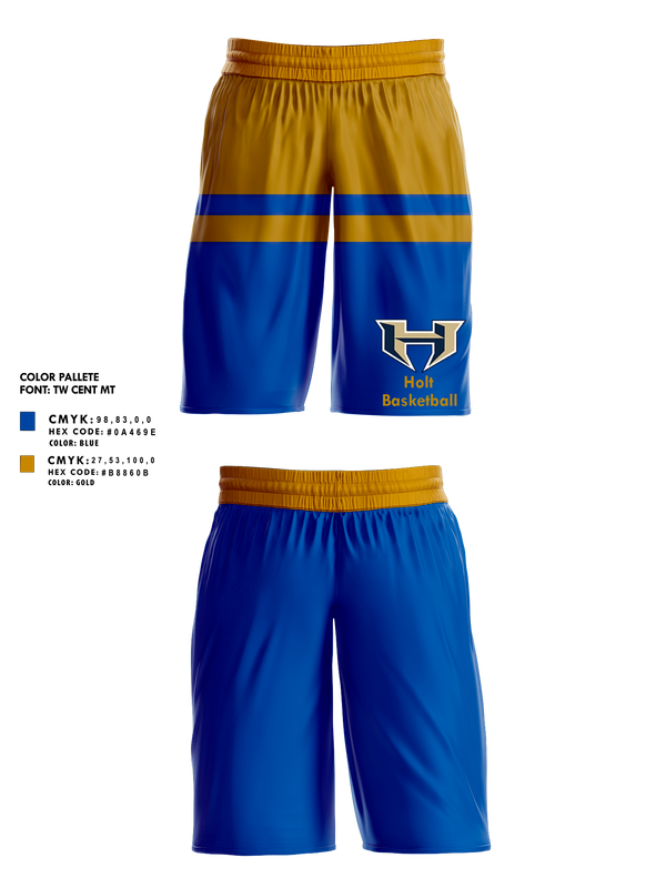Mens Basketball Shorts, Holt High School Basketball, Women's Basketball, Teamtime, Team time, sublimation, custom sports apparel, team uniforms, spirit wear, spiritwear, sports uniforms, custom shirts, team store, custom team store, fundraiser sports, apparel fundraiser