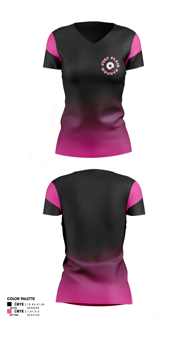 Womens Short Sleeve Vneck Shirt, Just Plain Random, , Teamtime, Team time, sublimation, custom sports apparel, team uniforms, spirit wear, spiritwear, sports uniforms, custom shirts, team store, custom team store, fundraiser sports, apparel fundraiser