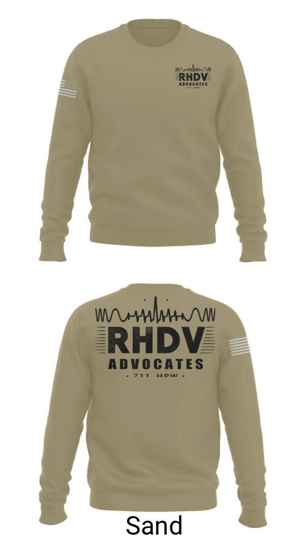 Crew Neck Sweatshirt, 711 HPW/RHDV, Army, Teamtime, Team time, sublimation, custom sports apparel, team uniforms, spirit wear, spiritwear, sports uniforms, custom shirts, team store, custom team store, fundraiser sports, apparel fundraiser