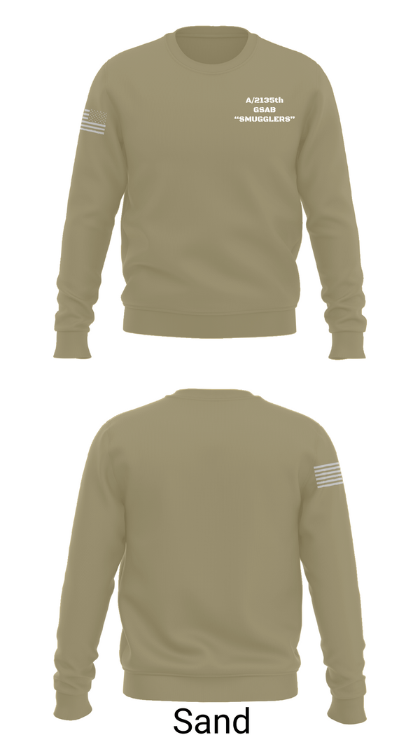 Crew Neck Sweatshirt, A/2135th GSAB “SMUGGLERS”, Army, Teamtime, Team time, sublimation, custom sports apparel, team uniforms, spirit wear, spiritwear, sports uniforms, custom shirts, team store, custom team store, fundraiser sports, apparel fundraiser