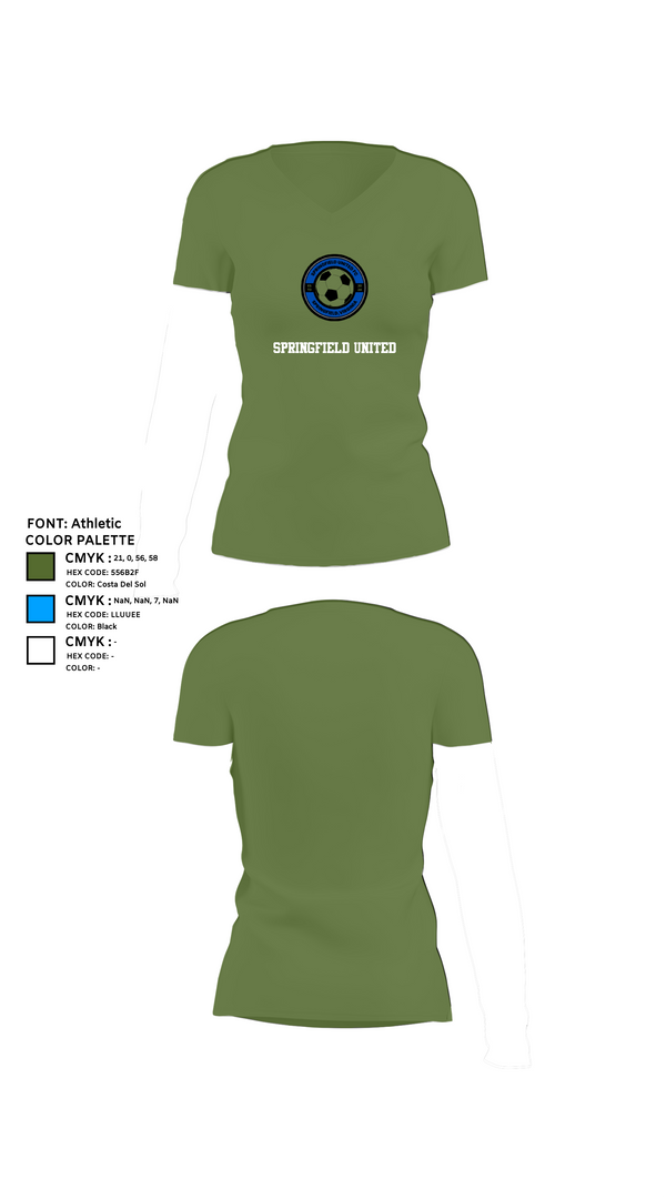 Womens Short Sleeve Vneck Shirt, Springfield United, Men's Soccer, Teamtime, Team time, sublimation, custom sports apparel, team uniforms, spirit wear, spiritwear, sports uniforms, custom shirts, team store, custom team store, fundraiser sports, apparel fundraiser