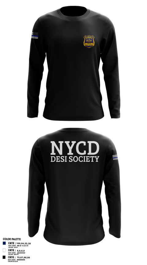Long Sleeve Performance Shirt, NYCD DESI SOCIETY, Police, Teamtime, Team time, sublimation, custom sports apparel, team uniforms, spirit wear, spiritwear, sports uniforms, custom shirts, team store, custom team store, fundraiser sports, apparel fundraiser