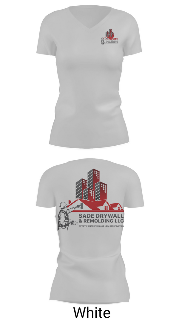 Womens Short Sleeve Vneck Shirt, Sadedrywall & remolding llc, , Teamtime, Team time, sublimation, custom sports apparel, team uniforms, spirit wear, spiritwear, sports uniforms, custom shirts, team store, custom team store, fundraiser sports, apparel fundraiser