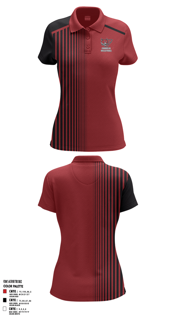 Short Sleeve Performance Polo, Franklin Senior High School Volleyball, Women's Volleyball, Teamtime, Team time, sublimation, custom sports apparel, team uniforms, spirit wear, spiritwear, sports uniforms, custom shirts, team store, custom team store, fundraiser sports, apparel fundraiser