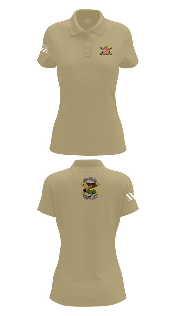 Womens Short Sleeve Performance Polo, 1-7FA Cobra Btry, , Teamtime, Team time, sublimation, custom sports apparel, team uniforms, spirit wear, spiritwear, sports uniforms, custom shirts, team store, custom team store, fundraiser sports, apparel fundraiser