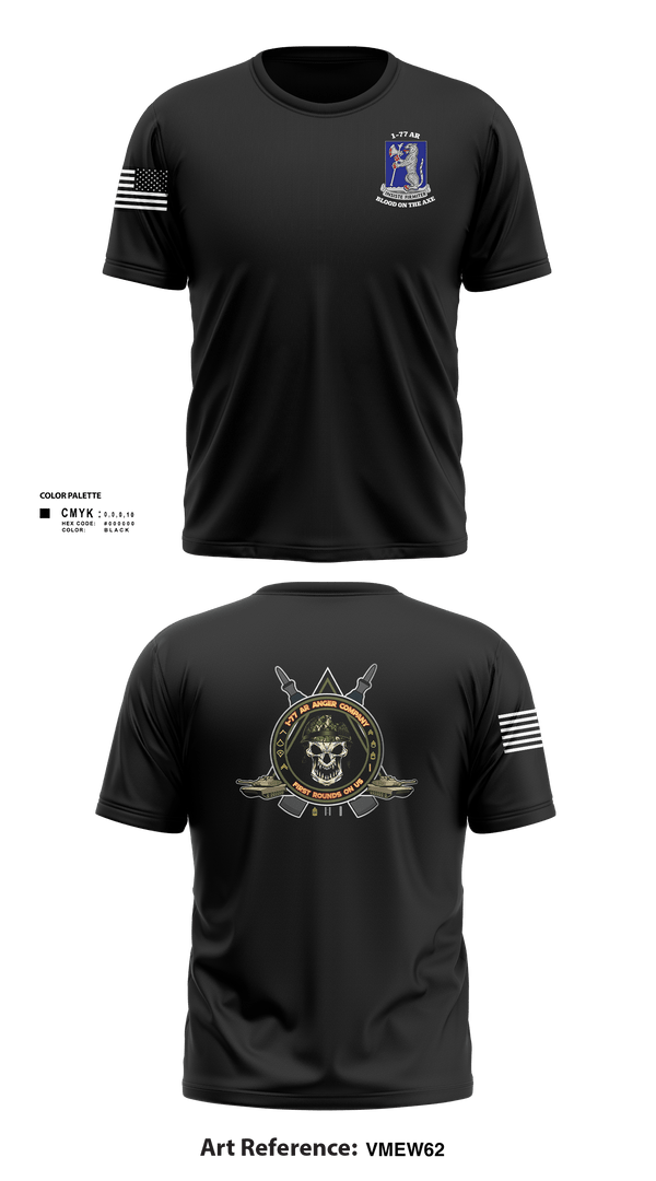 Short Sleeve Performance Shirt, 1-77 AR A Co., Army, Teamtime, Team time, sublimation, custom sports apparel, team uniforms, spirit wear, spiritwear, sports uniforms, custom shirts, team store, custom team store, fundraiser sports, apparel fundraiser