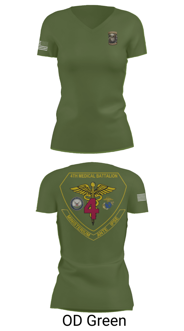 Womens Short Sleeve Vneck Shirt, 4th Med Battalion, Marines, Teamtime, Team time, sublimation, custom sports apparel, team uniforms, spirit wear, spiritwear, sports uniforms, custom shirts, team store, custom team store, fundraiser sports, apparel fundraiser