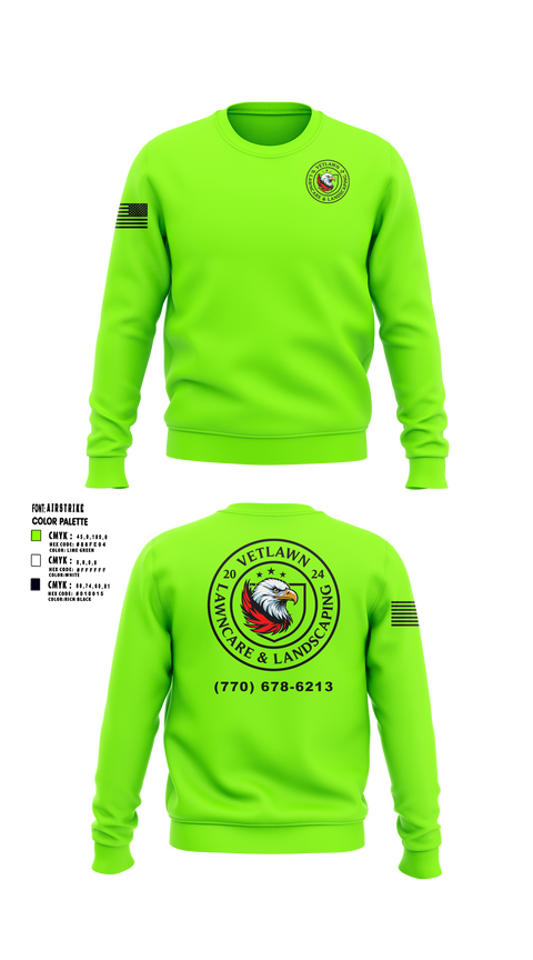 Crew Neck Sweatshirt, VetLawn, Army, Teamtime, Team time, sublimation, custom sports apparel, team uniforms, spirit wear, spiritwear, sports uniforms, custom shirts, team store, custom team store, fundraiser sports, apparel fundraiser