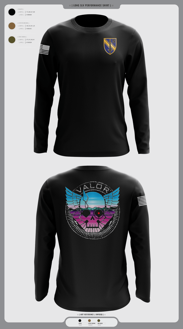 Long Sleeve Performance Shirt, VALOR CO. 5BN, 1SFAB, Army, Teamtime, Team time, sublimation, custom sports apparel, team uniforms, spirit wear, spiritwear, sports uniforms, custom shirts, team store, custom team store, fundraiser sports, apparel fundraiser