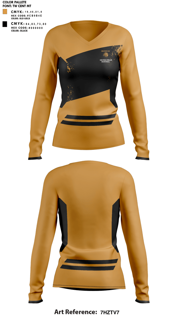 Womens Long Sleeve Vneck Shirt, Kelton STEAM Academy Basketball, Women's Basketball, Teamtime, Team time, sublimation, custom sports apparel, team uniforms, spirit wear, spiritwear, sports uniforms, custom shirts, team store, custom team store, fundraiser sports, apparel fundraiser