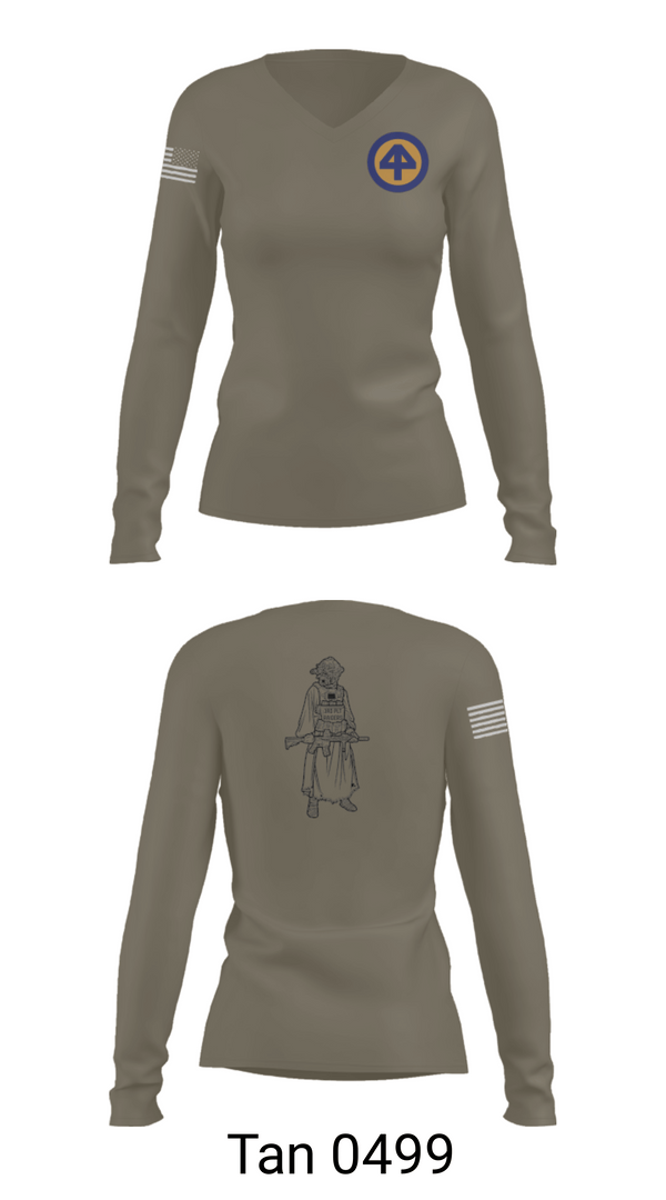Women's Long Sleeve Vneck Shirt, A Co 1/1-114th, Army, Teamtime, Team time, sublimation, custom sports apparel, team uniforms, spirit wear, spiritwear, sports uniforms, custom shirts, team store, custom team store, fundraiser sports, apparel fundraiser