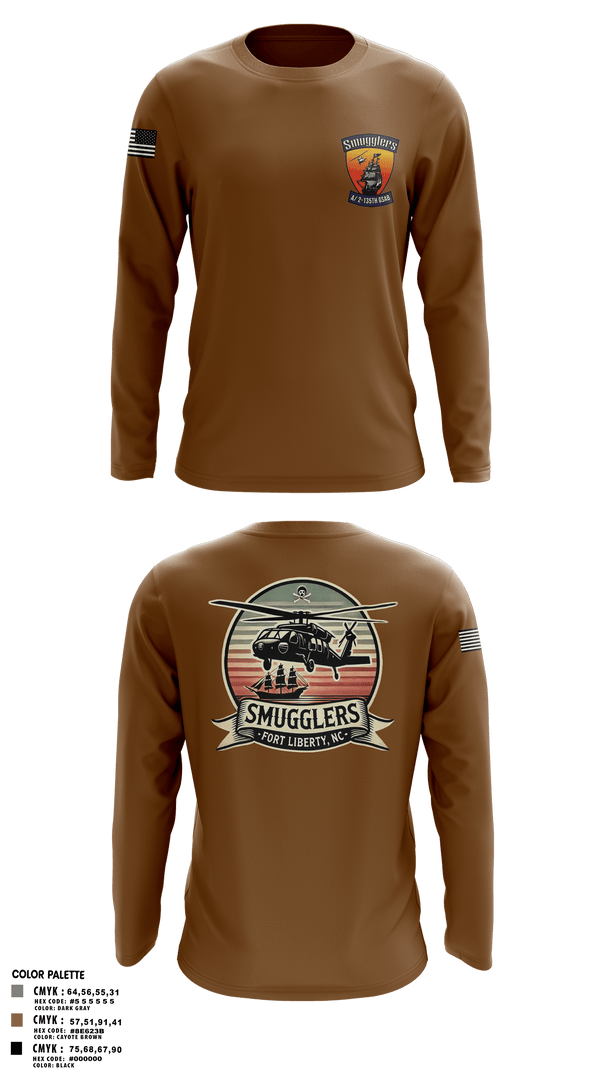 Long Sleeve Performance Shirt, A/2135th GSAB “SMUGGLERS”, Army, Teamtime, Team time, sublimation, custom sports apparel, team uniforms, spirit wear, spiritwear, sports uniforms, custom shirts, team store, custom team store, fundraiser sports, apparel fundraiser