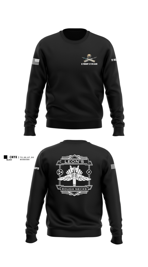 Crew Neck Sweatshirt, Q TROOP 2/278 ACR, National Guard, Teamtime, Team time, sublimation, custom sports apparel, team uniforms, spirit wear, spiritwear, sports uniforms, custom shirts, team store, custom team store, fundraiser sports, apparel fundraiser