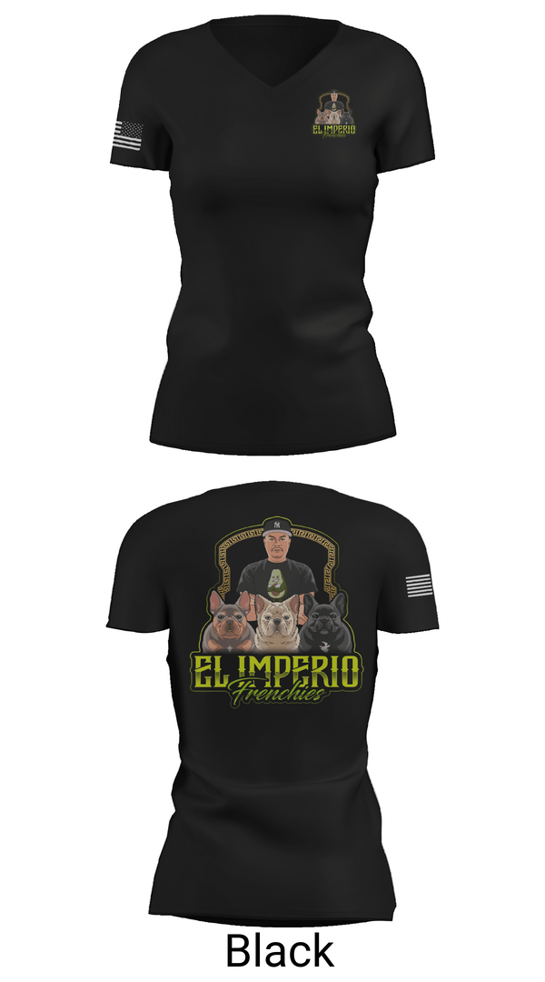 Womens Short Sleeve Vneck Shirt, EL IMPERIO FRENCHIES, , Teamtime, Team time, sublimation, custom sports apparel, team uniforms, spirit wear, spiritwear, sports uniforms, custom shirts, team store, custom team store, fundraiser sports, apparel fundraiser