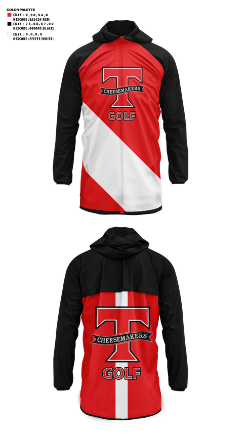 Windbreaker, Tillamook High School Golf, Golf, Teamtime, Team time, sublimation, custom sports apparel, team uniforms, spirit wear, spiritwear, sports uniforms, custom shirts, team store, custom team store, fundraiser sports, apparel fundraiser
