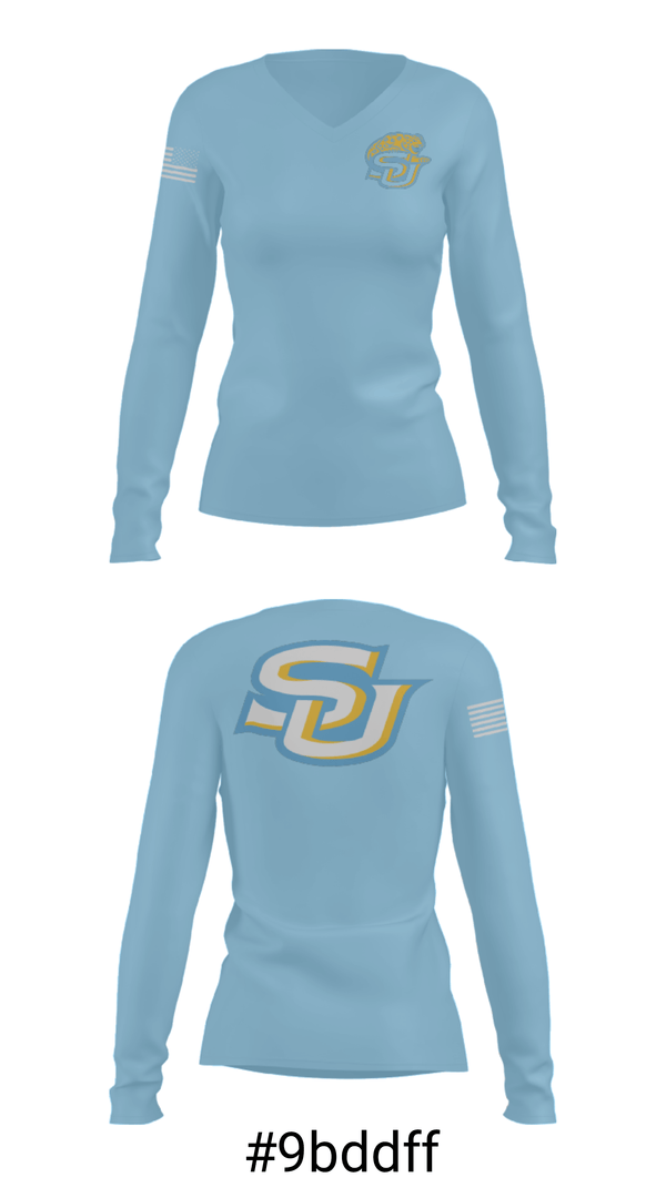Women's Long Sleeve Vneck Shirt, Southern University A & M College Softball, Softball, Teamtime, Team time, sublimation, custom sports apparel, team uniforms, spirit wear, spiritwear, sports uniforms, custom shirts, team store, custom team store, fundraiser sports, apparel fundraiser