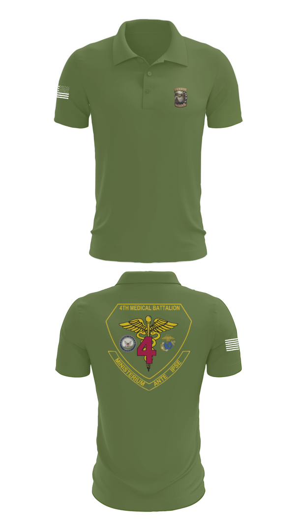 Short Sleeve Performance Polo, 4th Med Battalion, Marines, Teamtime, Team time, sublimation, custom sports apparel, team uniforms, spirit wear, spiritwear, sports uniforms, custom shirts, team store, custom team store, fundraiser sports, apparel fundraiser