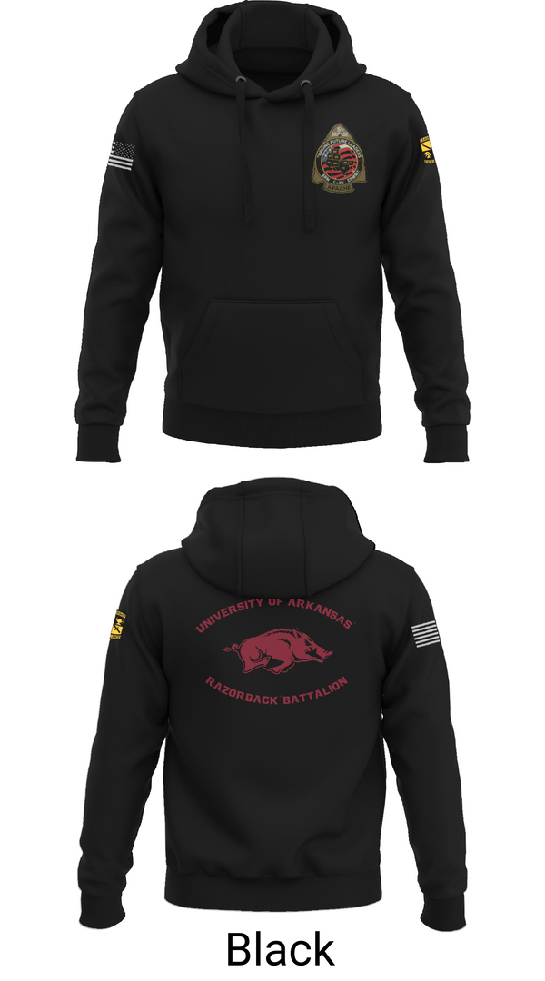 Hoodie, University of Arkansas Army ROTC - Razorback Battalion, Army, Teamtime, Team time, sublimation, custom sports apparel, team uniforms, spirit wear, spiritwear, sports uniforms, custom shirts, team store, custom team store, fundraiser sports, apparel fundraiser