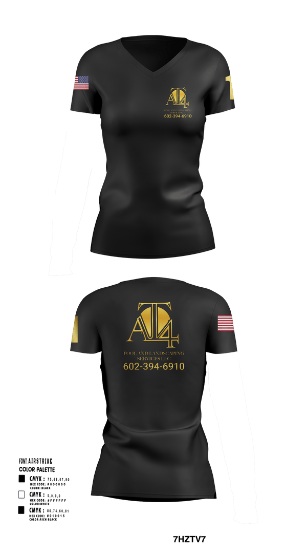 Womens Short Sleeve Vneck Shirt, AT 4 pools and landscaping services llc, , Teamtime, Team time, sublimation, custom sports apparel, team uniforms, spirit wear, spiritwear, sports uniforms, custom shirts, team store, custom team store, fundraiser sports, apparel fundraiser