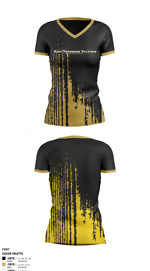 Womens Short Sleeve Vneck Shirt, East Tennessee Valkyrie, , Teamtime, Team time, sublimation, custom sports apparel, team uniforms, spirit wear, spiritwear, sports uniforms, custom shirts, team store, custom team store, fundraiser sports, apparel fundraiser