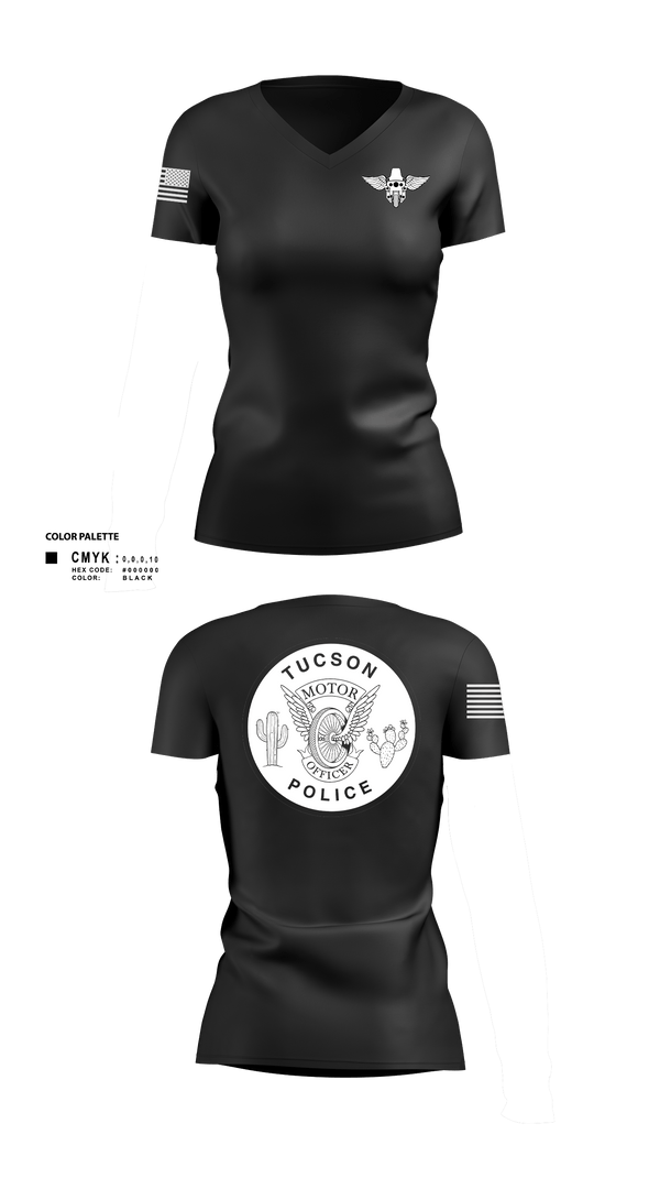 Women's Short Sleeve Vneck Shirt, TPD MOTOR UNIT, Police, Teamtime, Team time, sublimation, custom sports apparel, team uniforms, spirit wear, spiritwear, sports uniforms, custom shirts, team store, custom team store, fundraiser sports, apparel fundraiser