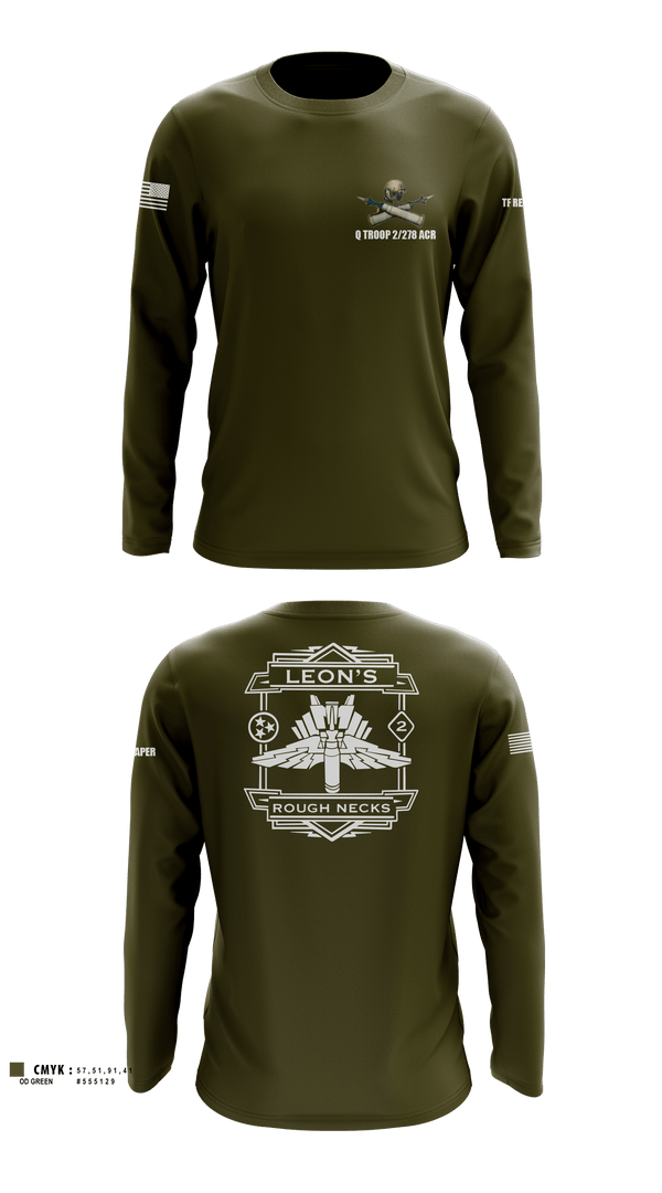 Long Sleeve Performance Shirt, Q TROOP 2/278 ACR, National Guard, Teamtime, Team time, sublimation, custom sports apparel, team uniforms, spirit wear, spiritwear, sports uniforms, custom shirts, team store, custom team store, fundraiser sports, apparel fundraiser