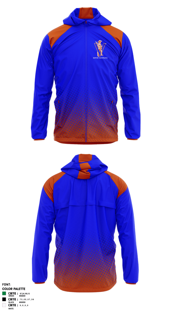 Windbreaker, Bowie, Wrestling, Teamtime, Team time, sublimation, custom sports apparel, team uniforms, spirit wear, spiritwear, sports uniforms, custom shirts, team store, custom team store, fundraiser sports, apparel fundraiser