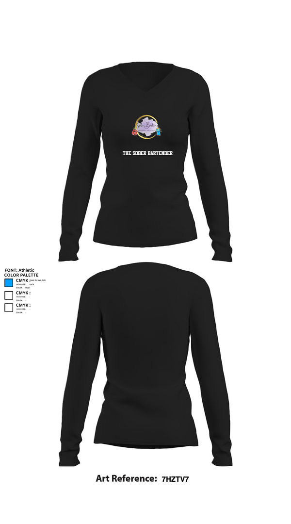 Womens Long Sleeve Vneck Shirt, The Sober Bartender, , Teamtime, Team time, sublimation, custom sports apparel, team uniforms, spirit wear, spiritwear, sports uniforms, custom shirts, team store, custom team store, fundraiser sports, apparel fundraiser