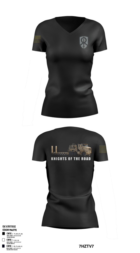Womens Short Sleeve Vneck Shirt, 129th Heavy Transport Company129 TC CO, Army, Teamtime, Team time, sublimation, custom sports apparel, team uniforms, spirit wear, spiritwear, sports uniforms, custom shirts, team store, custom team store, fundraiser sports, apparel fundraiser