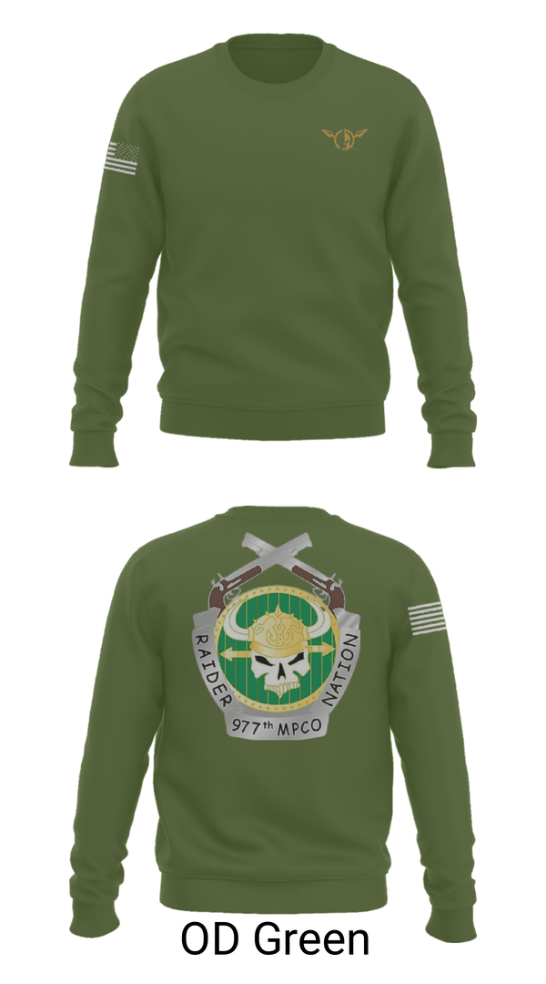 Crew Neck Sweatshirt, 977 MP CO, Army, Teamtime, Team time, sublimation, custom sports apparel, team uniforms, spirit wear, spiritwear, sports uniforms, custom shirts, team store, custom team store, fundraiser sports, apparel fundraiser