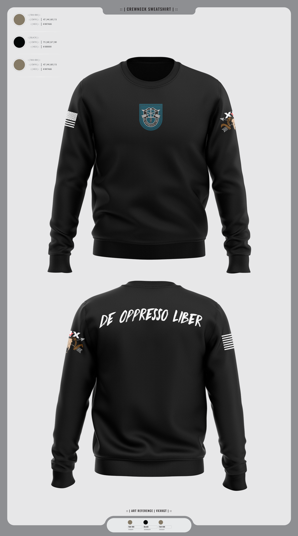 Crew Neck Sweatshirt, 5/19th SFG, National Guard, Teamtime, Team time, sublimation, custom sports apparel, team uniforms, spirit wear, spiritwear, sports uniforms, custom shirts, team store, custom team store, fundraiser sports, apparel fundraiser