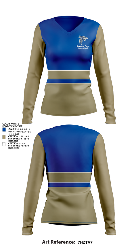 Womens Long Sleeve Vneck Shirt, Severna Park High School Basketball, Women's Basketball, Teamtime, Team time, sublimation, custom sports apparel, team uniforms, spirit wear, spiritwear, sports uniforms, custom shirts, team store, custom team store, fundraiser sports, apparel fundraiser