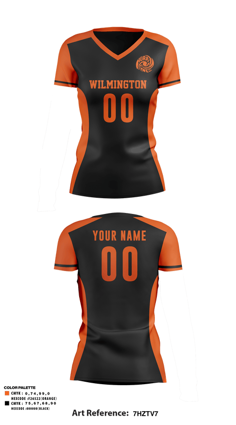 Women's Short Sleeve Vneck Shirt, Wilmington High School Volleyball, Women's Volleyball, Teamtime, Team time, sublimation, custom sports apparel, team uniforms, spirit wear, spiritwear, sports uniforms, custom shirts, team store, custom team store, fundraiser sports, apparel fundraiser