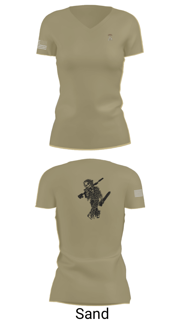 Womens Short Sleeve Vneck Shirt, 2-5 CAV Snipers, Army, Teamtime, Team time, sublimation, custom sports apparel, team uniforms, spirit wear, spiritwear, sports uniforms, custom shirts, team store, custom team store, fundraiser sports, apparel fundraiser