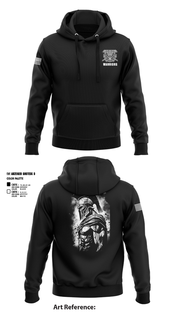Hoodie, Warriors, Army, Teamtime, Team time, sublimation, custom sports apparel, team uniforms, spirit wear, spiritwear, sports uniforms, custom shirts, team store, custom team store, fundraiser sports, apparel fundraiser