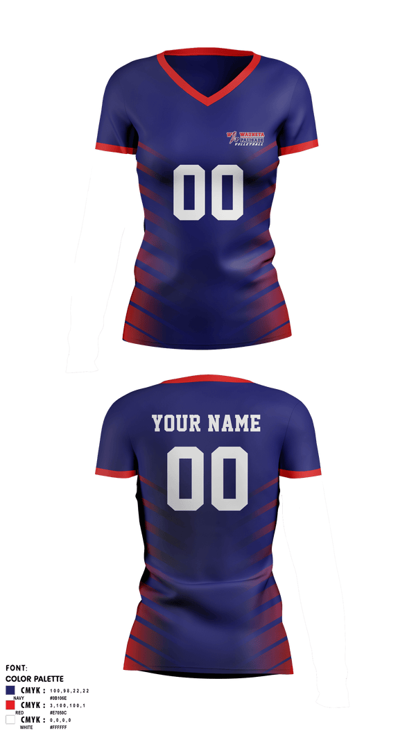 Womens Short Sleeve Vneck Shirt, Wauneta-Palisade High School Volleyball, Women's Volleyball, Teamtime, Team time, sublimation, custom sports apparel, team uniforms, spirit wear, spiritwear, sports uniforms, custom shirts, team store, custom team store, fundraiser sports, apparel fundraiser