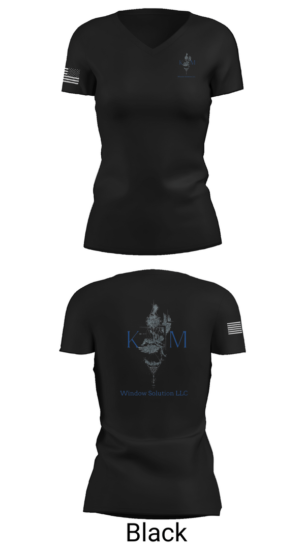 Womens Short Sleeve Vneck Shirt, K&M window solutions llc, , Teamtime, Team time, sublimation, custom sports apparel, team uniforms, spirit wear, spiritwear, sports uniforms, custom shirts, team store, custom team store, fundraiser sports, apparel fundraiser