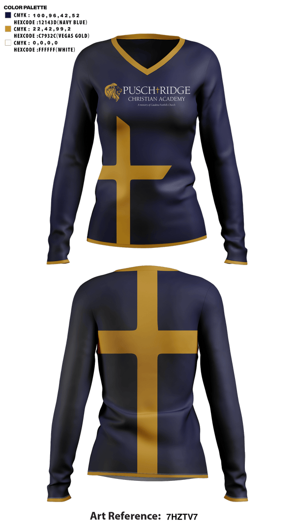 Womens Long Sleeve Vneck Shirt, Pusch Ridge Christian Academy Upper School Cheer, Cheer, Teamtime, Team time, sublimation, custom sports apparel, team uniforms, spirit wear, spiritwear, sports uniforms, custom shirts, team store, custom team store, fundraiser sports, apparel fundraiser