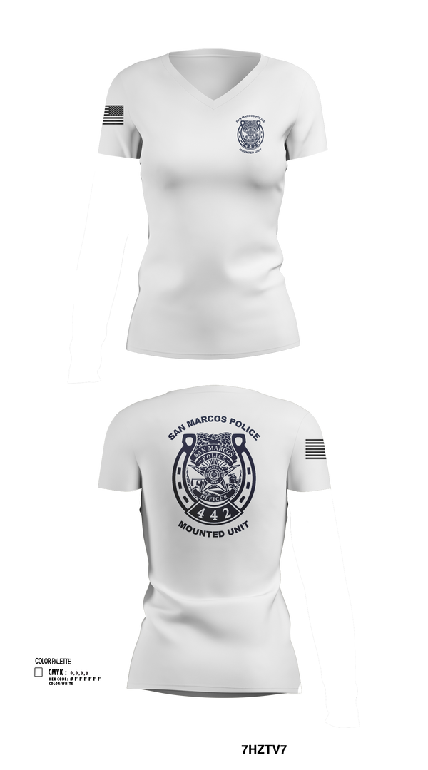 Womens Short Sleeve Vneck Shirt, San Marcos Police Mounted Unit, , Teamtime, Team time, sublimation, custom sports apparel, team uniforms, spirit wear, spiritwear, sports uniforms, custom shirts, team store, custom team store, fundraiser sports, apparel fundraiser