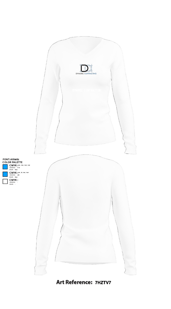 Women's Long Sleeve Vneck Shirt, Dynamic ContractingDynamic Contracting, , Teamtime, Team time, sublimation, custom sports apparel, team uniforms, spirit wear, spiritwear, sports uniforms, custom shirts, team store, custom team store, fundraiser sports, apparel fundraiser